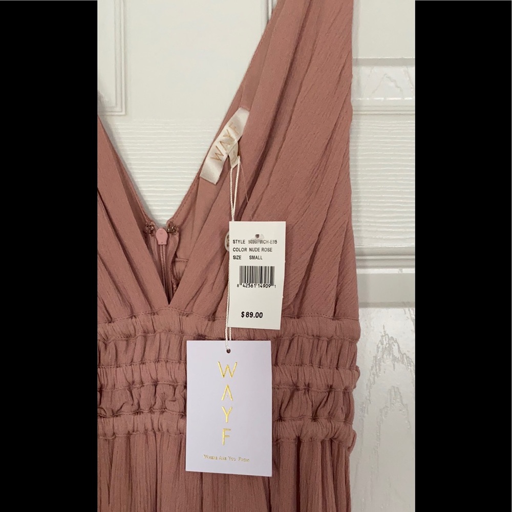 NWT Wayf nude rose maxi dress